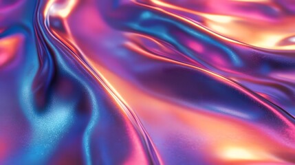 Leinwandbilder - Captivating abstract image showcasing dynamic flowing waves of iridescent holographic liquid in a mesmerizing display of vibrant prismatic colors and gradients  This surreal
