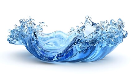 Aufkleber - Dramatic splash of clear blue water with freezing effect creating a dynamic energetic and fluid movement that can be used as a conceptual background or texture design