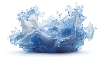 Leinwandbilder - Elegant Abstract Splash of Crystal Clear Water with Fluid Motion and Icy Textures  Frozen Glacier like Formations and Snowflake inspired Patterns Create a Captivating Dynamic Background for Design