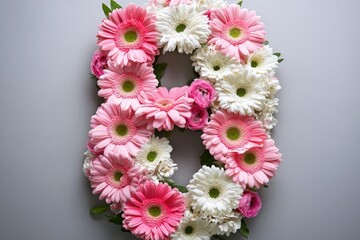 Wall Mural - A beautiful arrangement of pink and white flowers, perfect for decorating or gifting