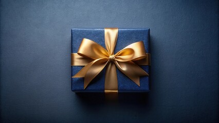 Wall Mural - A luxuriously wrapped present with a golden bow, ideal for a special occasion