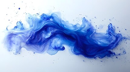 Poster - Mesmerizing abstract image showcasing a dynamic fluid motion with swirling wave like blue gradients and splashing ethereal forms that create a captivating otherworldly atmosphere  This contemporary