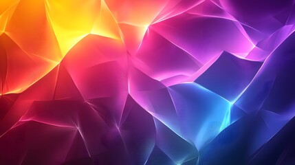 Poster - Stunning abstract background featuring a dynamic and mesmerizing blend of vibrant geometric shapes luminous gradients and radiant colors  Futuristic and psychedelic in style