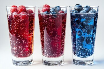 Refreshing Summer Berry Fizz: Raspberry, Blueberry, and Mixed Berry Sparkling Drinks