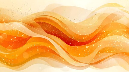 Wall Mural - An abstract wave pattern featuring a gradient of warm orange hues with soft curves and a fluid design, creating a sense of movement and tranquility.