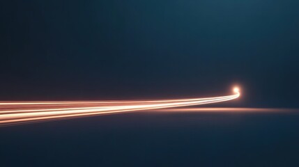 Wall Mural - single glowing dot with fading light trails forming simple arc symbolizing passage of time