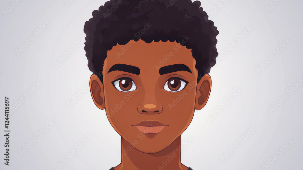 African Kid Boy Avatar Construction Kit Cartoon Vector Set Of 