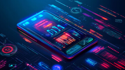 Ui ux design advanced tips isometric landing page. User experience, adaptive interface mobile phone layouts, website platform on screen. Gadget software application development, 3d vector web banner