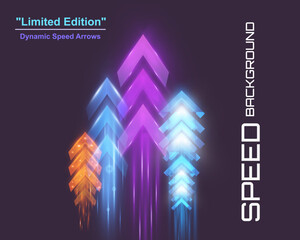 Aufkleber - Arrow light speed motion background with futuristic glowing arrows and light streaks.
