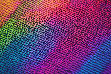 rainbow knit texture: a vibrant close-up showcasing the intricate texture of a rainbow-hued knit fab