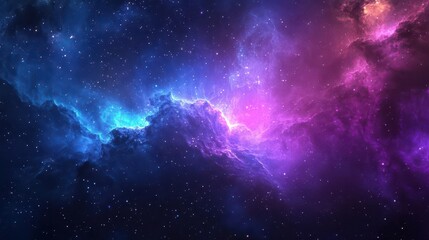 Wall Mural - abstract nebula stardust wallpaper with blue, purple, and magenta galaxy