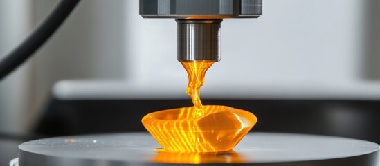 Sticker - Lab 3D printing amber object, close-up