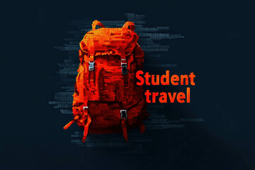 Sticker - Student Travel Text Wordcloud