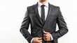 © Наталья Добровольска - Confident successful businessman in formal suit on white background.