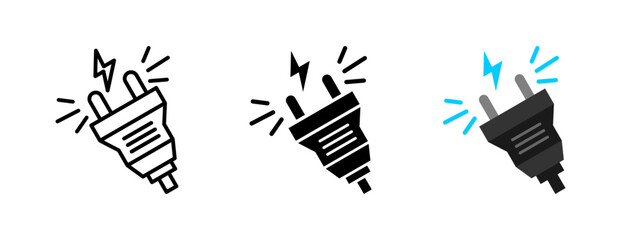 Wall Mural - plug socket electric icon. power connection vector illustration. electricity energy adapter symbol. 