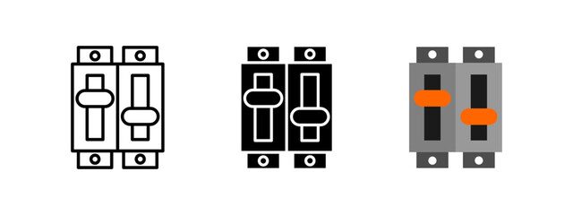 Wall Mural - circuit breaker icon. electrical safety vector illustration. power switch symbol. voltage protection