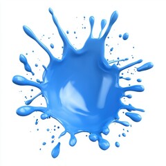 Wall Mural - Vivid blue paint burst with sharp edges, isolated on white