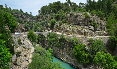 Canvas Print - Koprulu Canyon, located in Antalya, Turkey, is one of the most important tourism places in the country. Rafting is a popular sport.