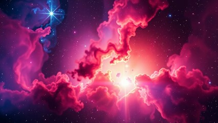 Wall Mural - captivating cosmic spectacle of vibrant nebula colors in deep space background