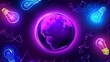 © AI Photo Stock - Global Illumination Ideas - A vibrant image symbolizing global innovation, interconnectedness, bright ideas, creative solutions, and planetary progress.