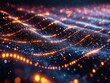 © darion - Abstract digital waves with glowing particles in vibrant colors.