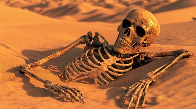 human skull in the desert