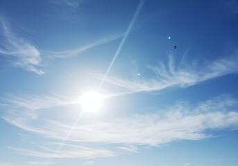 Wall Mural - beauty bright clear sky background. generative ai.