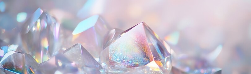 Wall Mural - using a macro panoramic approach, this 3d render depicts a faceted gem atop an abstract crystal back
