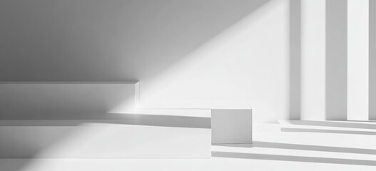 Wall Mural - a minimalist white abstract background with a generous area for text.