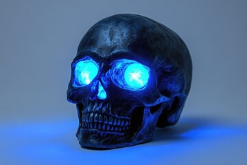 Wall Mural - Electric Blue Illuminated Skeleton