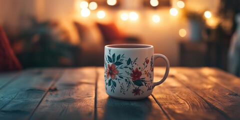 Wall Mural - Coffee Cup in Candlelight