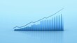 © Kristina - Widescreen Abstract financial graph with uptrend line and bar chart of stock market on blue color background