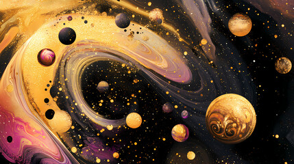 Wall Mural - cosmic abstract celestial planets