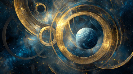 Wall Mural - cosmic abstract celestial planets