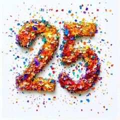 Wall Mural - Colorful Confetti Celebration Number