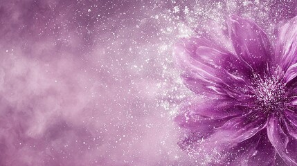 Wall Mural -   A photo captures a vivid close-up of a purple flower centered against a backdrop of fluffy clouds