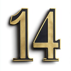 Wall Mural - Gold Number 14 Decoration