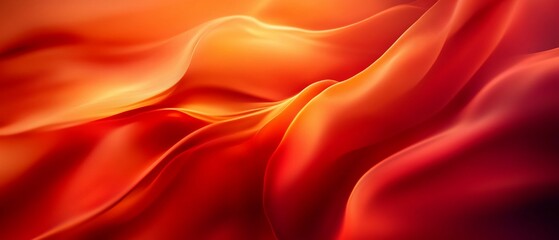 Poster - Abstract Red Orange Wave Fabric Texture Design