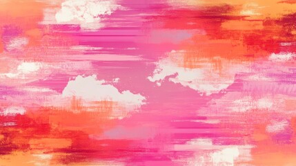 Wall Mural - Abstract art in vibrant pinks and oranges.  Bold brushstrokes create a dynamic, energetic feel.