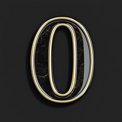 Wall Mural - Number Zero, Black and Gold 