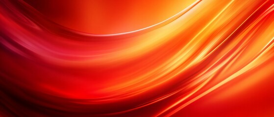 Poster - Abstract Red Orange Swirling Light Flow Design