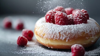 Wall Mural - Raspberry Powdered Sugar Pastry