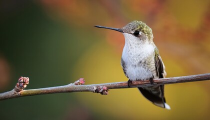 Wall Mural - Vibrant Male Annas Hummingbird in Detail Showcasing Striking Gorget against a Lush Green Background, Exuding Energy and Grace