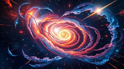 Wall Mural - Cosmic Whirlpool: A Stunning Galaxy Nebula background