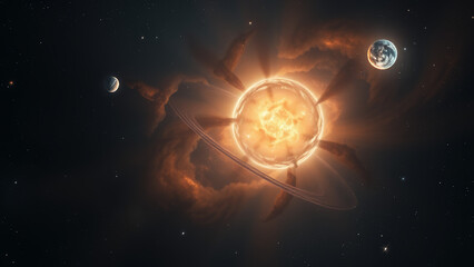 Wall Mural - Celestial Explosion in the Universe background