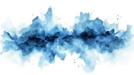 Wall Mural - abstract blue watercolor wash background texture: modern digital art for creative design projects