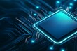 © Space Priest - Computer chip is shown in a blue and white color scheme
