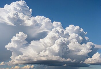 Canvas Print - Fluffy White Cloud on Clear Blue Sky Background