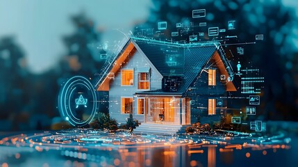 Aufkleber - Cutting Edge Futuristic Smart Home with Automated Cleaning Devices for a Modern Efficient and Sustainable Lifestyle
