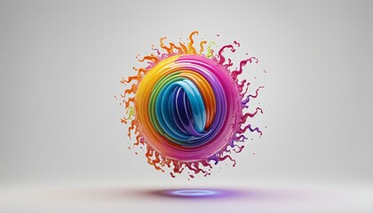 Wall Mural - vibrant geometric sphere in abstract design